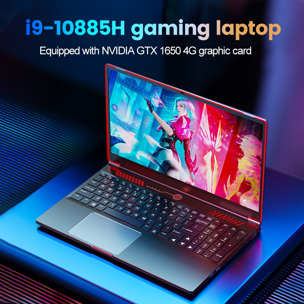 16.1" Gaming Laptop NVIDIA GeForce GTX 1650 Intel i9-10885H i7-10750H Compact Design, All-in-One Keyboard with Enlarged Touchpad