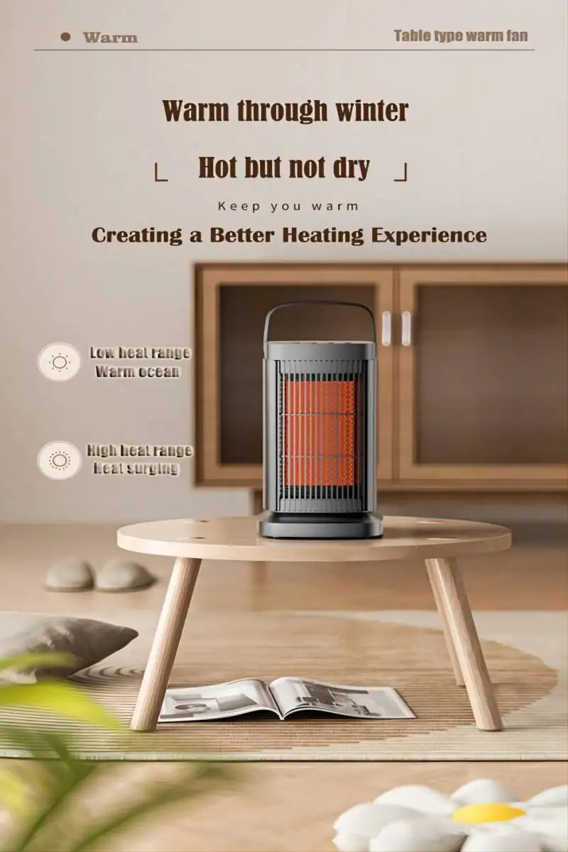 New Heater 1500W Home electric heating High power silent PTC decorative Flame fan Portable fireplace fan