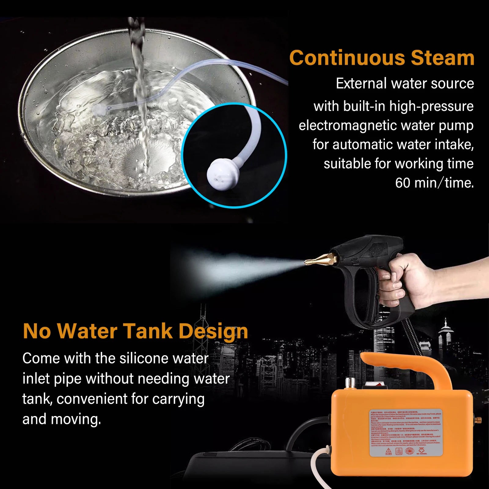 110V 220V  2600W Steam Cleaner for Home High Temperature Steam Cleaning Machine Steamers for Car With Extension Tube Brush Heads