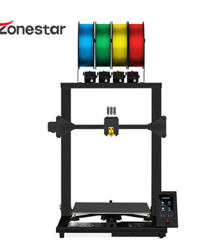 ZONESTAR New Upgrade 4 Extruder 4-IN-1-OUT Mix Color Large Size High Precision Silent Fast Installation FDM 3D Printer DIY Kit
