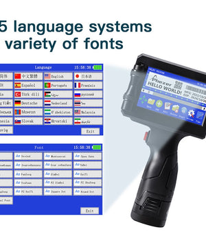 Phezer 12.7/25.4mm Label Printer Handheld Inkjet Printer QR Bar Batch Code Date Number Logo Expiry Date Coding Machine Portable