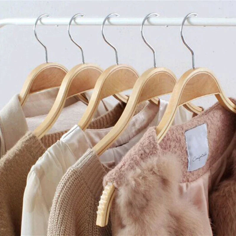 1Pcs Clothing Hangers Solid Wood Clothes Hangers Anti-slip Drying Rack Wardrobe Space Saver Coat Hanger Storage Rack For Adult