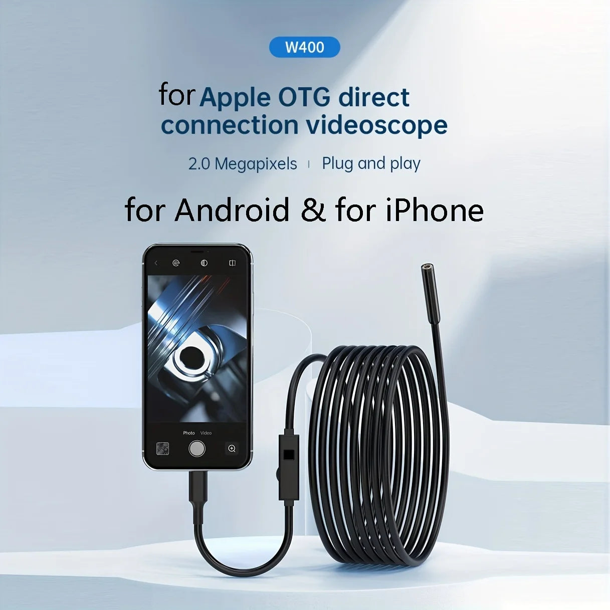 8MM 5m IP67 Waterproof Endoscope Camera 8 LEDs USB Android Flexible Borescope for IPhone, Android , PC