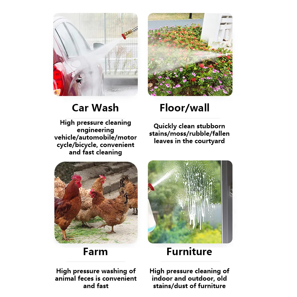 300W 60Bar Wireless High Pressure Car Wash Washer Gun 30000mAh Foam Generator Water Gun Spray Cleaner Car Washing Machine