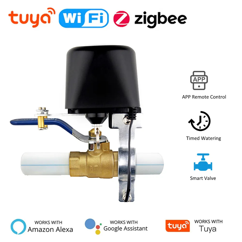Tuya Smart WiFi Water Valve Zigbee Gas Valve Timer Garden Irrigation Smart Faucet Controller Works with Alexa Google Assistant