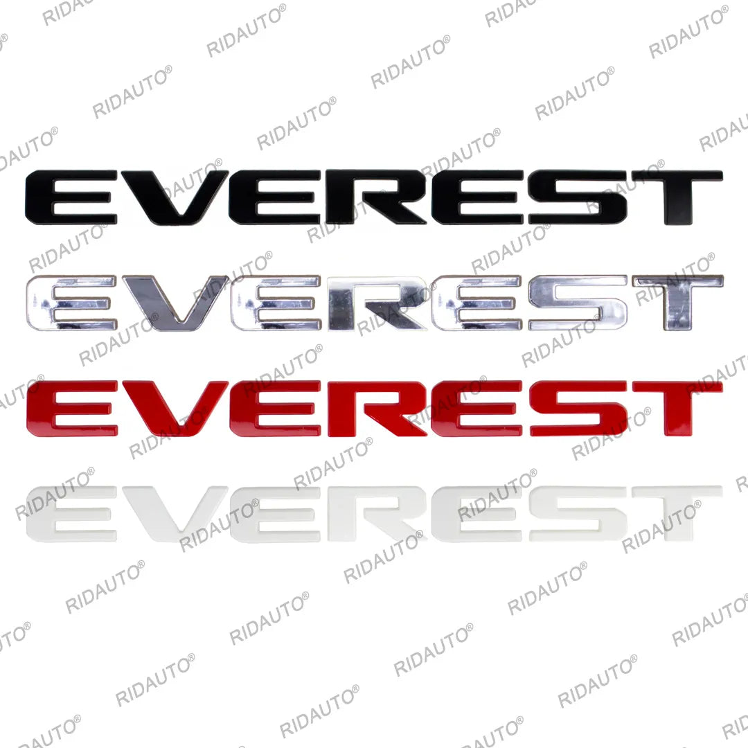 3D Hood Emblem Logo Letters Sticker With Glue Chromium Styling For FORD EVEREST Chrome Red White Mate Black