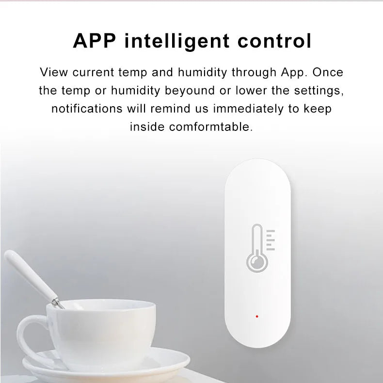 Tuya Wifi Smart Temperature And Humidity Sensor Battery Powered Smart Home Security Work With Alexa And Google Home Assistant