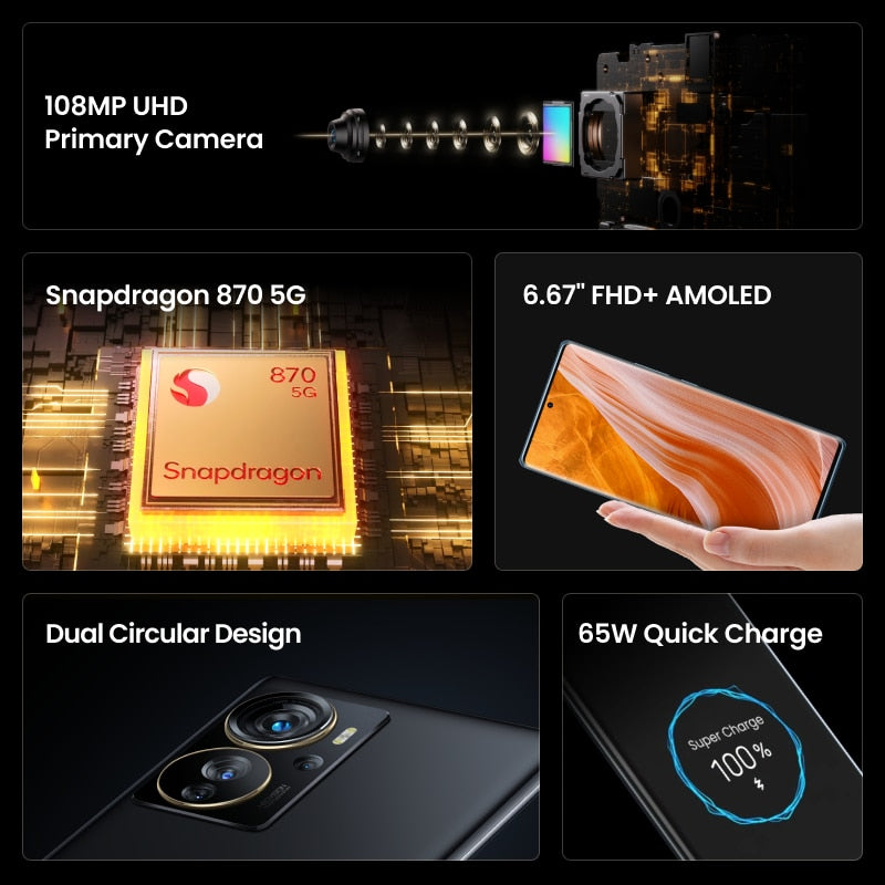ZTE Axon 40 Pro 5G Smartphone DHL/FedEx Free Shipping  6.67'' FHD AMOLED 144Hz Flexible Curved Screen Cellphone 108MP UHD