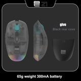 Wireless Mouse RGB Light, PAW3395, TTC Golden Wheel Encoder, Kaihua GM8.0 Black Mamba Micro Motion, 65g Ultra Light