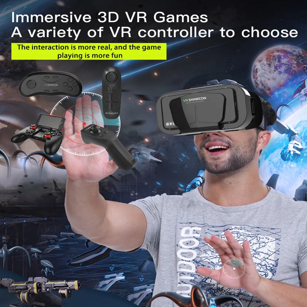 New 3D VR  Smart Virtual Reality Gaming Glasses Headset Compatible With iPhone and Android Phone G10 Metaverse VR Headset