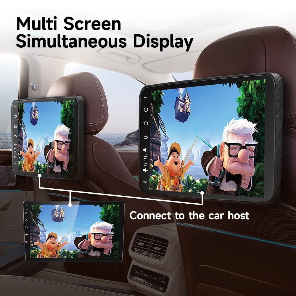 JIUYIN Headrest Monitor Display IPS Android Tablet Touch Screen For Car Rear Seat Player Carplay/Auto/Youtube Online Video Music