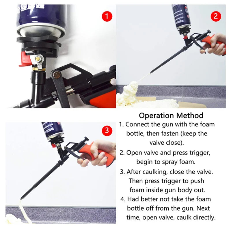 Beautiful Seam Glue Gun With Switch Valve Teflon Spray Gun Foaming Agent No-clean Spray Gun Foam Polyurethane Glue Gun