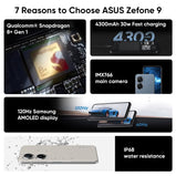 Global Version ASUS Zenfone 9 Mobile phone Snapdragon 8+ Gen 1 30W Fast Charging 4300mAh 120Hz AMOLED Display 50MP Camera