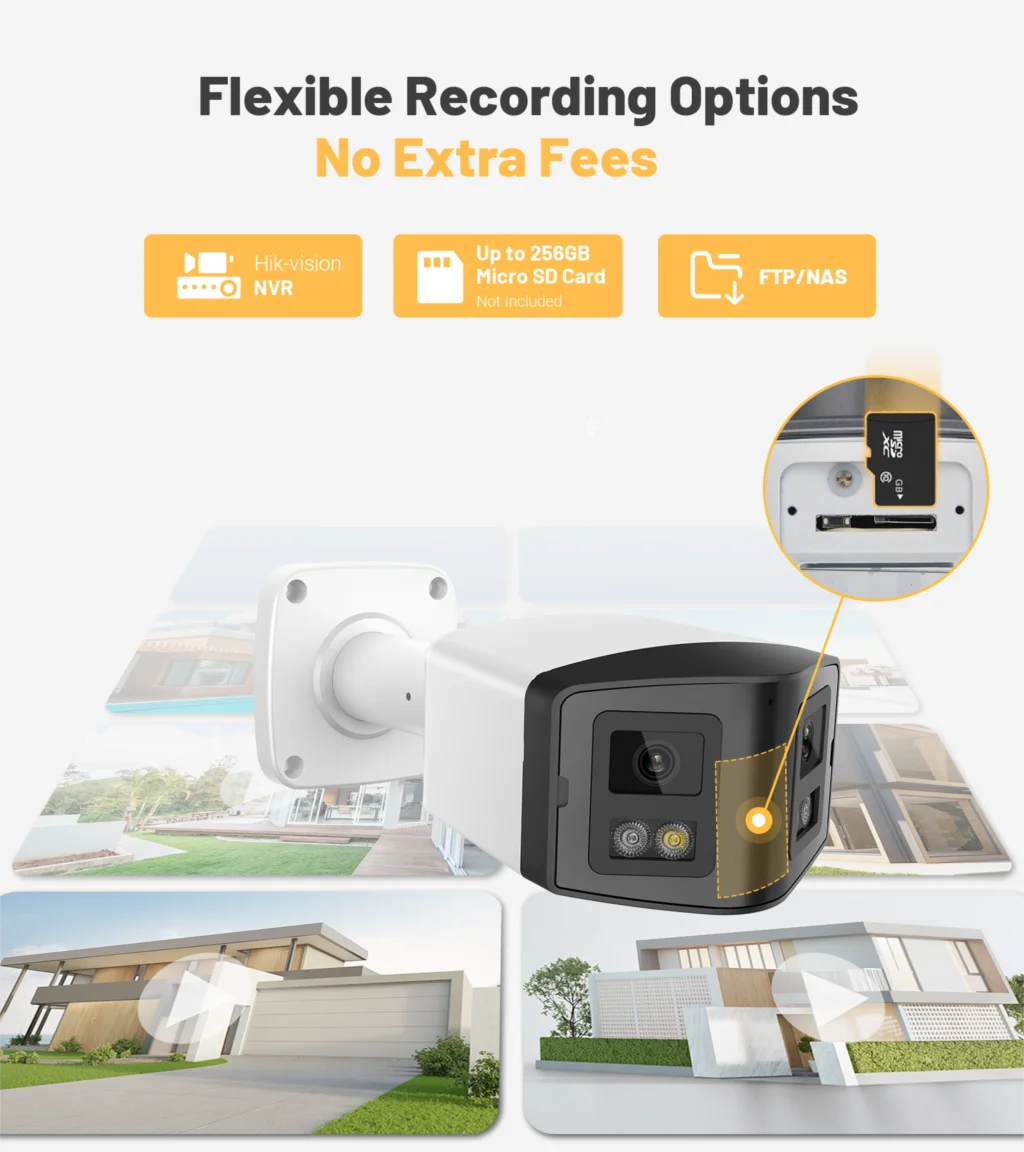 Hikvision Compatible 4MP Dual Light Panoramic Camera POE IR Built in Mic Speaker Human Detection Color Night Vision Surveillance
