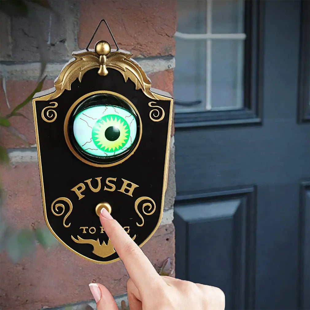 Hot Halloween One Eye Doorbell Haunted Decoration Horror Props Glowing Hanging Piece Door Hanging Doorbell Eyeball Doorbell