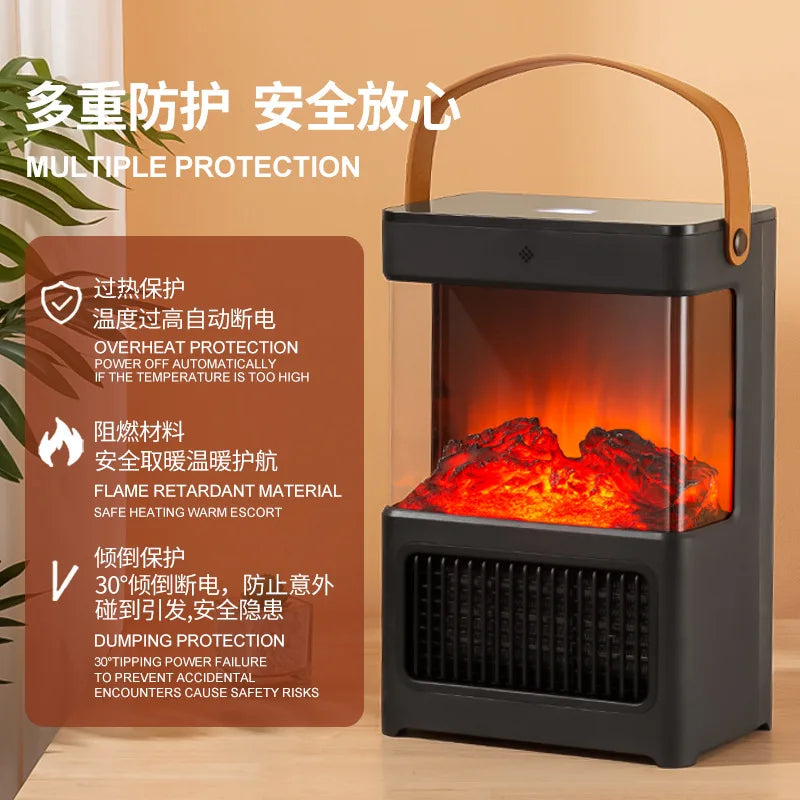 Simulation Flame heater PTC Electric heater Warm Portable home bathroom hot fan Electric fireplace in winter