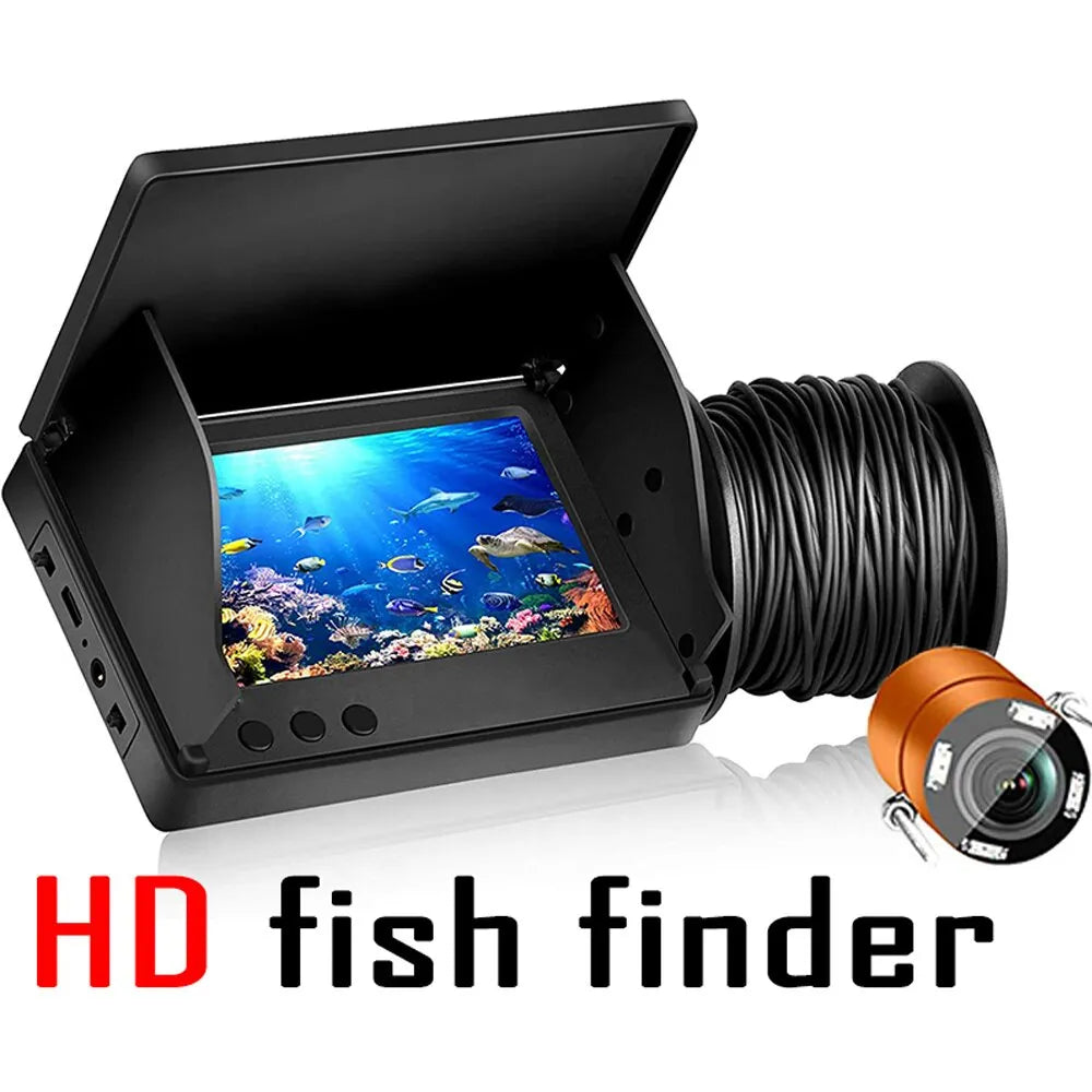 Fish Finder LCD 4.3 Inch Display Underwater 220° Fishing Camera Waterproof IPS 1080P 9 Hours Endurance Night Vision 20/30m