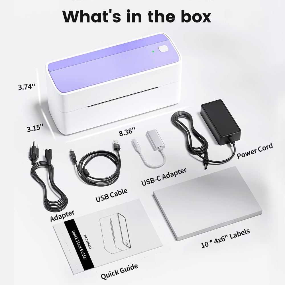 Phomemo 241 Bluetooth Thermal Label Printer Wireless Shipping Label Printer Compatible with iPhone Android Mac Window Wide Used