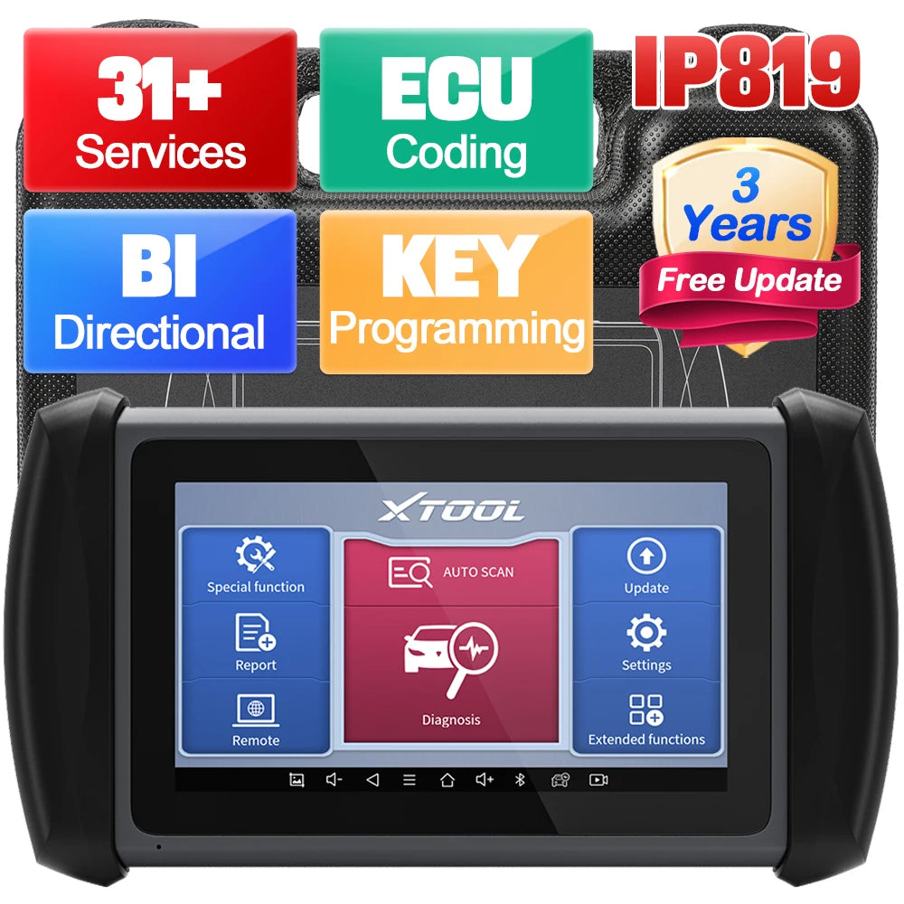XTOOL InPlus IP819 Car OBD2 Diagnostic Scanner ECU Coding BiDirectional Scan Tool Key Programming with CAN FD Update of D7 IP616