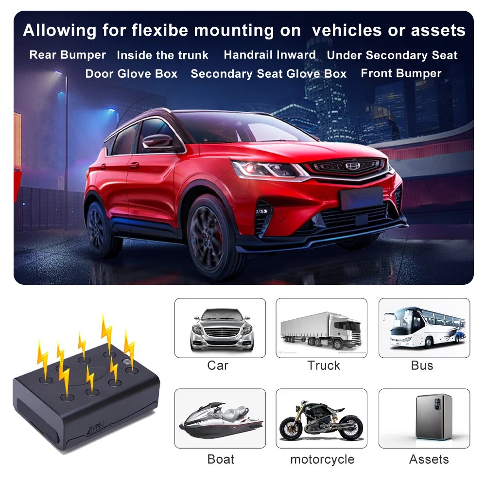 Wireless GPS Tracker Car 10000mAh 2G Vehicle GPS For Car Motorcycles Locator Waterproof Magnet Real-Time Online App Tracking