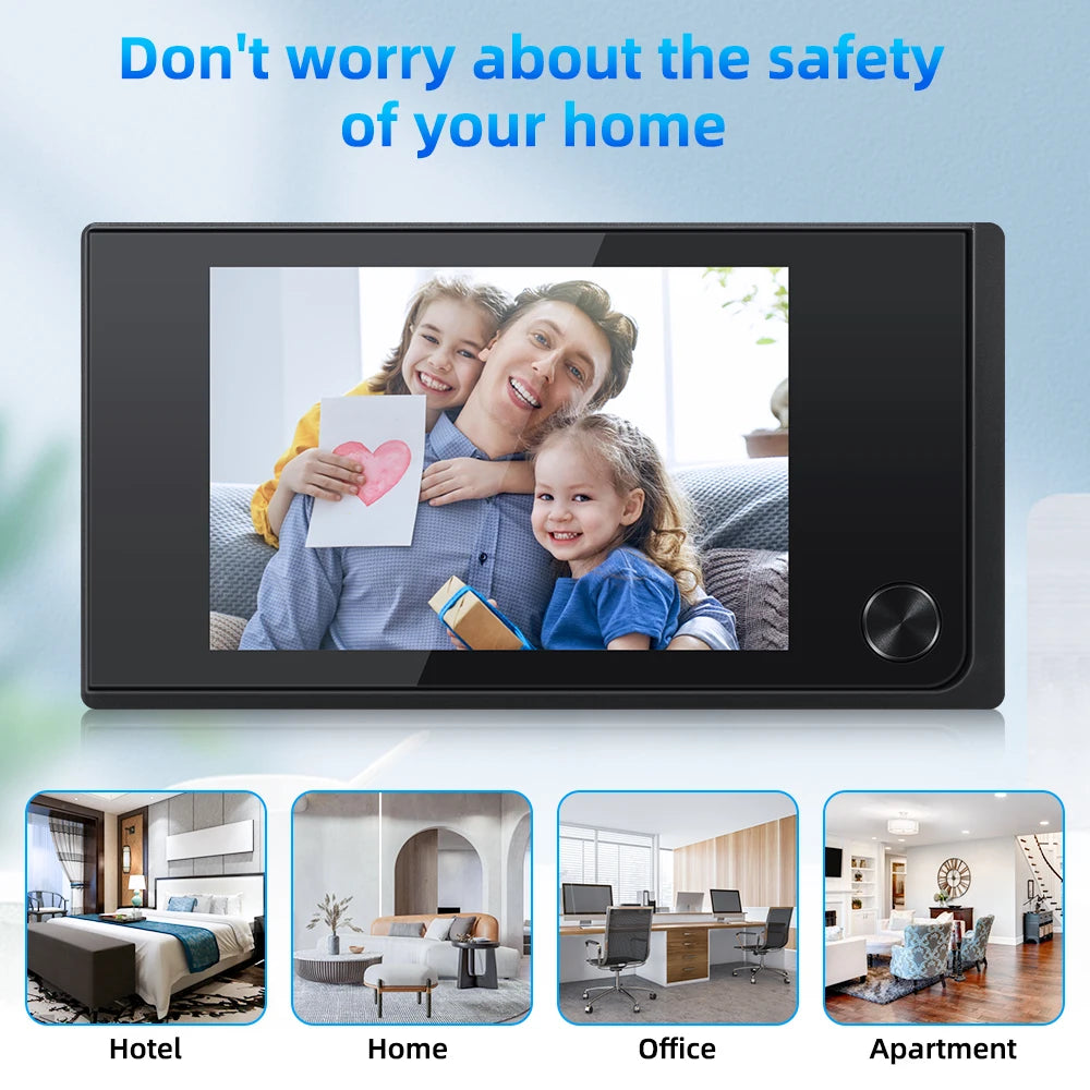 Tonteen 3.5 Inch Peephole Doorbell Camera 120° HD LCD Digital Door Viewer Outdoor Monitor Smart Home Cat Eye Visual Door Bell