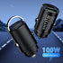 Mini 100W USB Car Charger Type C QC3.0 PD Car Chargers Fast Charging Car Phone Charger Adapter For iphone Samsung Huawei Xiaomi