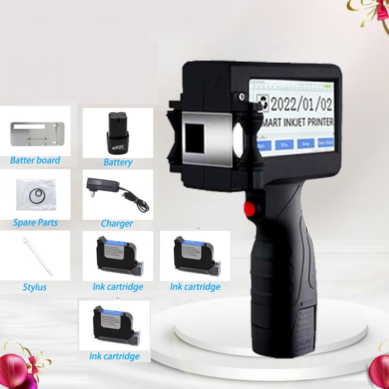English Half Inch 12.7mm Handheld Coding Machine Production Date Bottle Cap Logo Label Packaging Small Inkjet Printer Portable