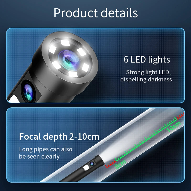 INSKAM Single/Dual Lens Endoscope Camera IP67 Waterproof Pipeline Inspection Borescope 8MM Lens Car Sewer For IOS Android USB-C
