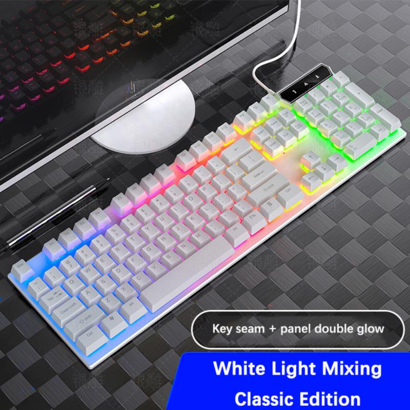 RYRA Gaming Mechanical feel Keyboard 104 Keys With LED Backlit Game Ergonomic Wired Computer Keyboard For Computer Laptop Game