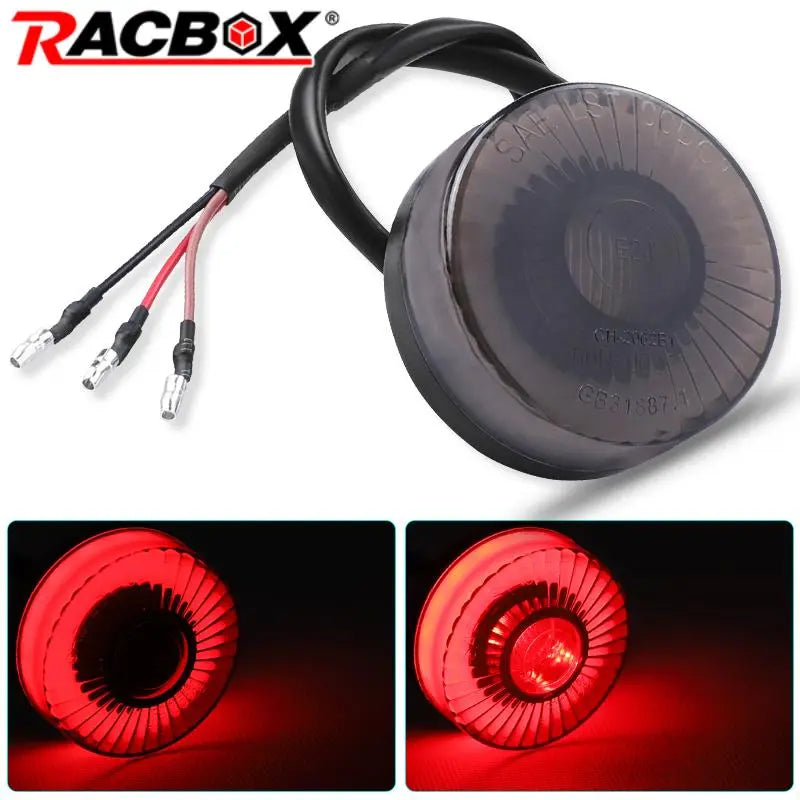 12V Motorcycle LED Taillight Red Warning light Stop Tail Light Brake Rear Lamp Taillight for Cafe racer Chopper Bobber ATV UTV