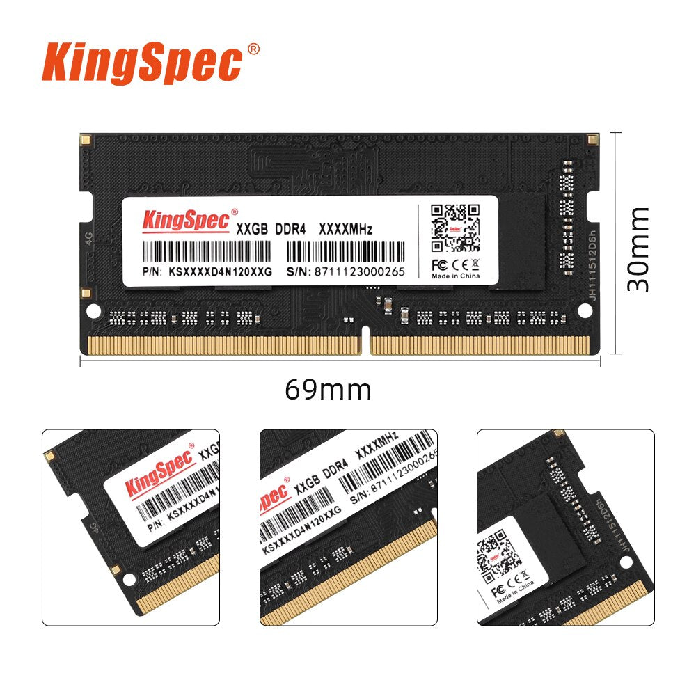 KingSpec Memoria Ram DDR4 8GB 16GB 32GB 2666 3200 RAM for Laptop Notebook Memoria RAM DDR4 1.2V Laptop RAM