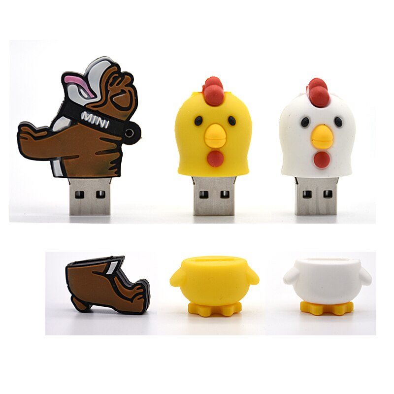 Bulldog Pen Drive Chicken Cartoon USB Flash Drive Donald Duck Pendrive 8G 4GB 16G Flash Card 32GB 64GB Flash Memory Stick U DiSK