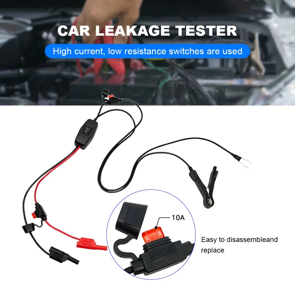Battery Leak Detection Tool U Spring Clamp Current Drain Test Tool No Power Off with 4mm Copper Plug Automobile Diagnostic Tools