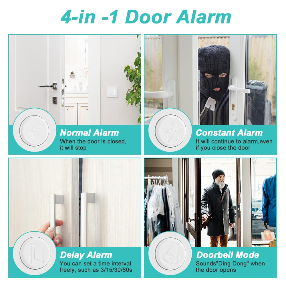 Hollarm Door Opening Sensor Wireless Time Delay Door Alarm Anti-theft Door Window Security Alarm Refrigerator Alarm Door Sensor