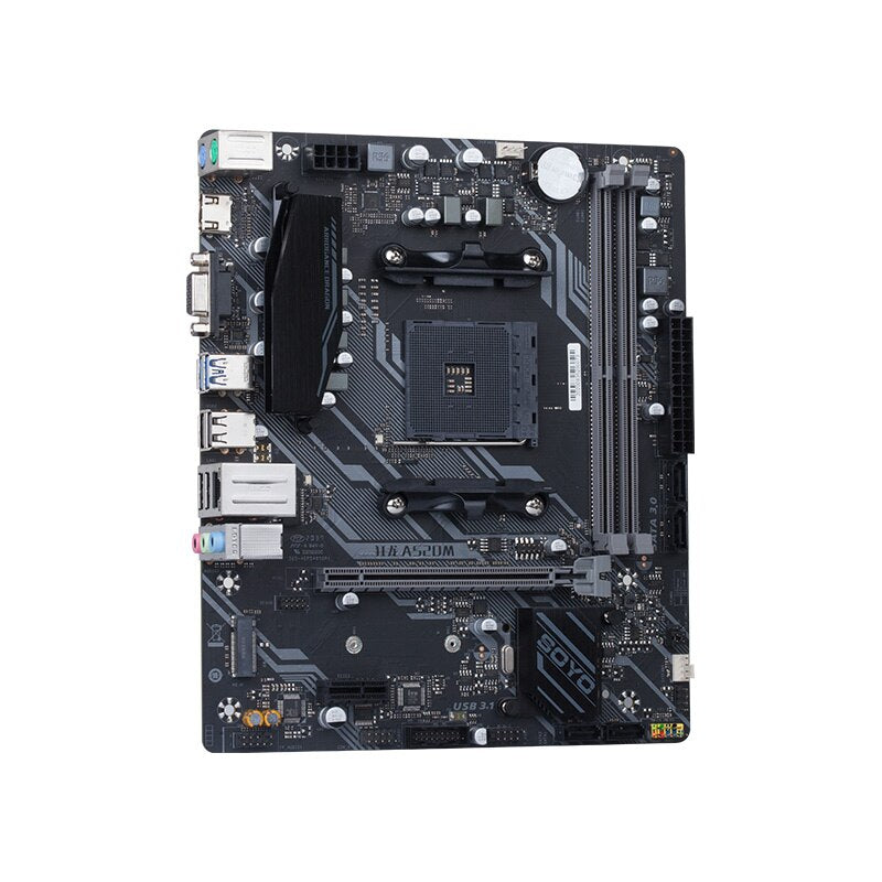 SOYO Motherboard A520M Support AMD Ryzen CPU(3600/4650G/5600G/5600X) M.2 NVME USB3.1 Dual Channel DDR4 Memory placa mae