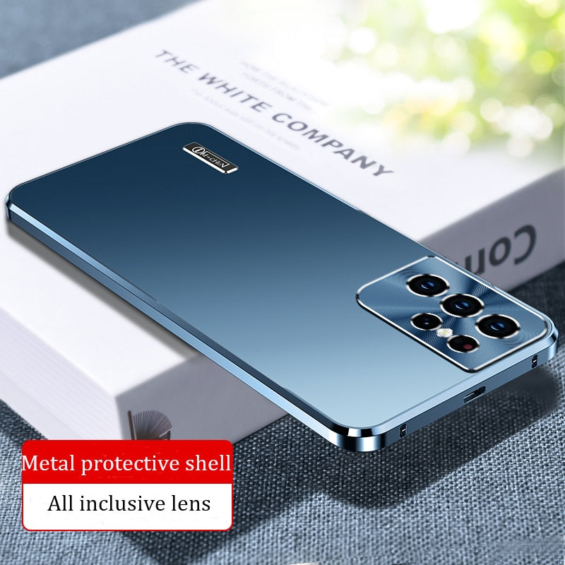 Metal Magnetic Shell For Samsung Galaxy S23 S22 S21 Ultra S23 Phone Case Built in Lens Protection Titanium Alloy Ultrathin Cover
