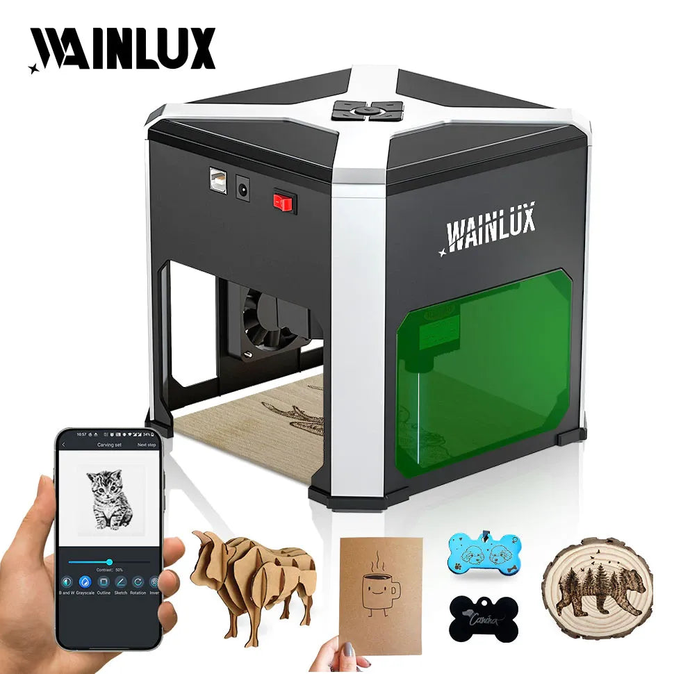 Wainlux K6 Pro Laser Engraver Engraving Machine CNC 3000mw Bluetooth-compatible DIY logo Desktop Wood Router Cutter Printer