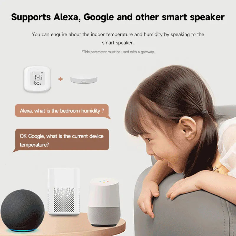 Mini Tuya Smart WiFi/Zigbee LCD Temperature and Humidity Sensor Wireless Detector Intelligent Linkage Support Alexa Google Home