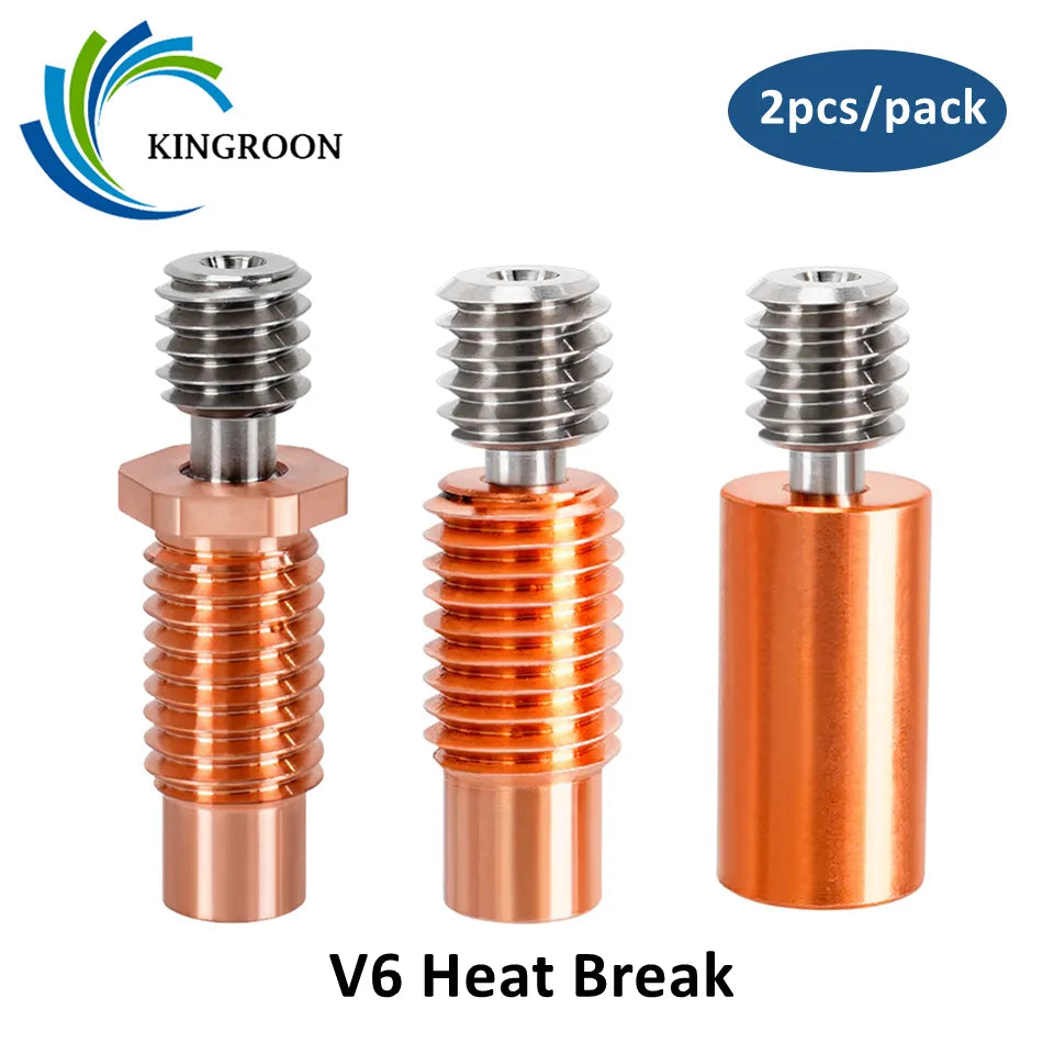 KINGROON All-Metal E3D V6 Throat Heat Break Titanium Alloy Copper 3D Printer Nozzle Throat For 1.75mm E3D V6 HOTEND Heater Block