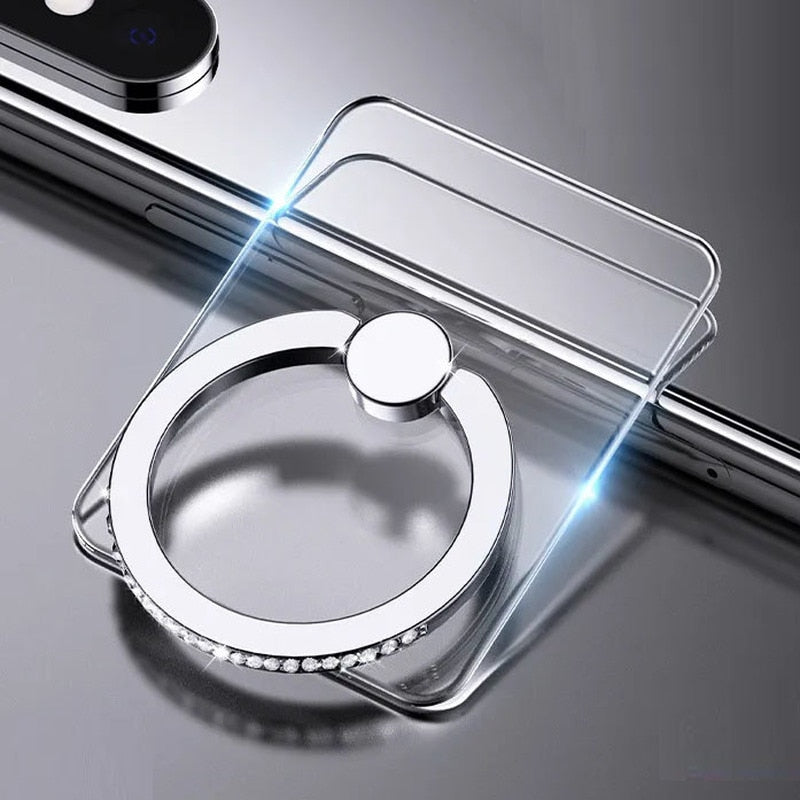 Transparent Finger Ring Holder Diamond Ring Phone Stand Holder for Cellphone Finger Grip Rotatable Phone Support Mount Accessory