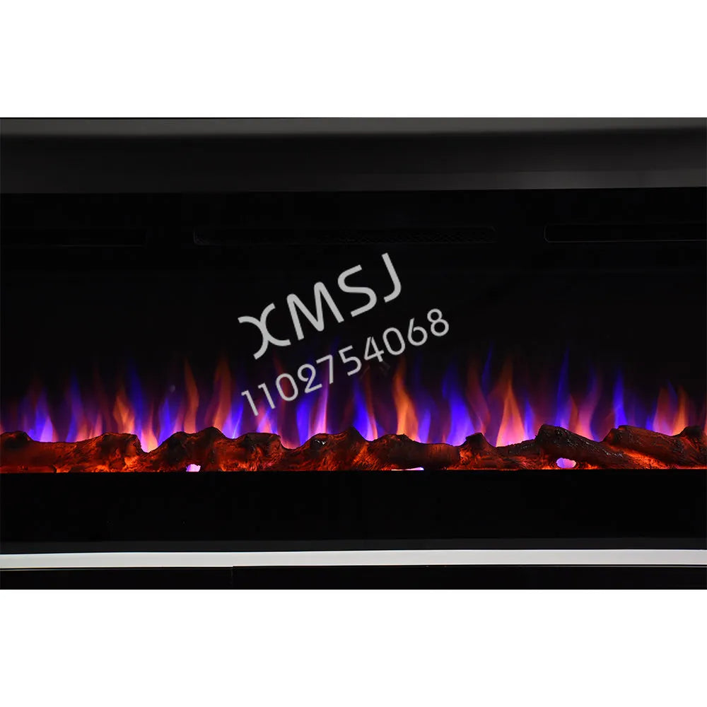 1500W Electric Fireplaces for Living Room Wood Decorative 3d Flame Indoor Recessed Wall Mounted Home Heater With Remote Control