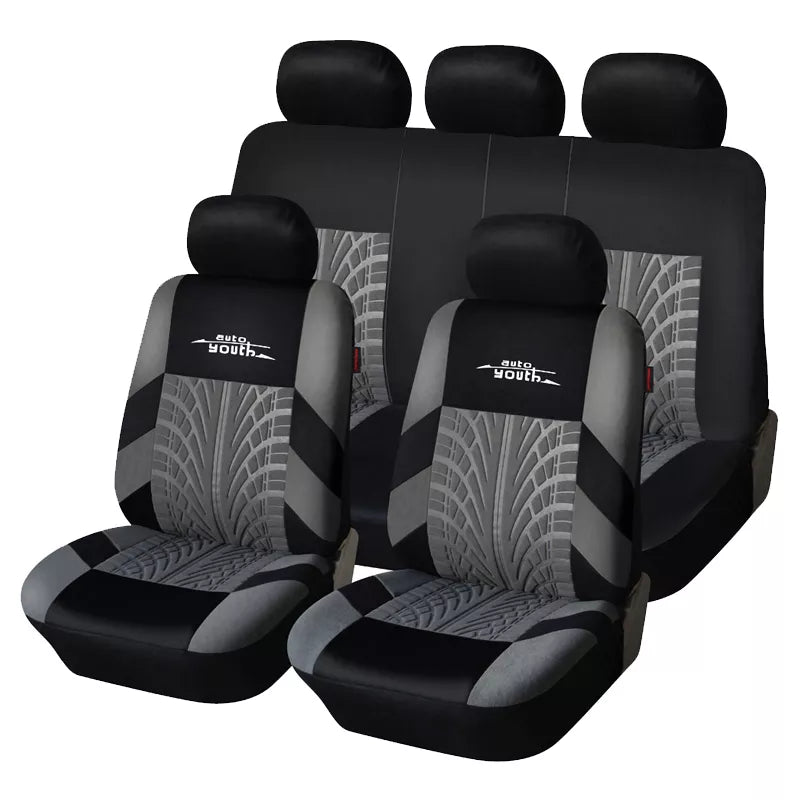 Embroidered Car Seat Cover Set Universal Fits Most Car Covers Detail Styling Car Seat Cover Protector Car Interior Accessories