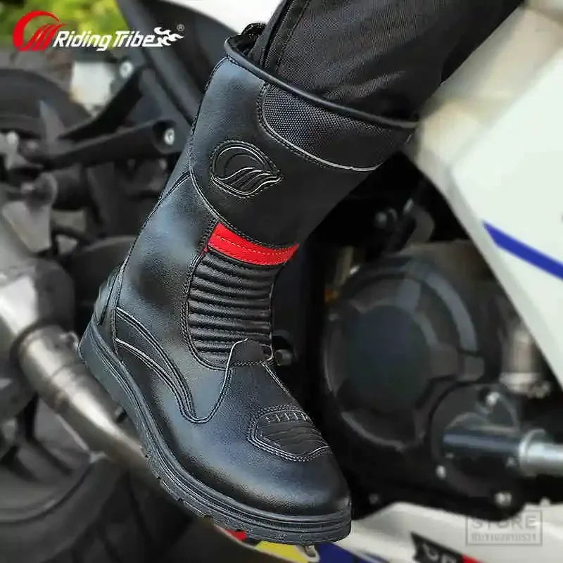 Men Women Winter Summer Motorcycle Boots Long High Ankle Riding Protective Shoes Moto Accessories Rider Biker Equipment B1006