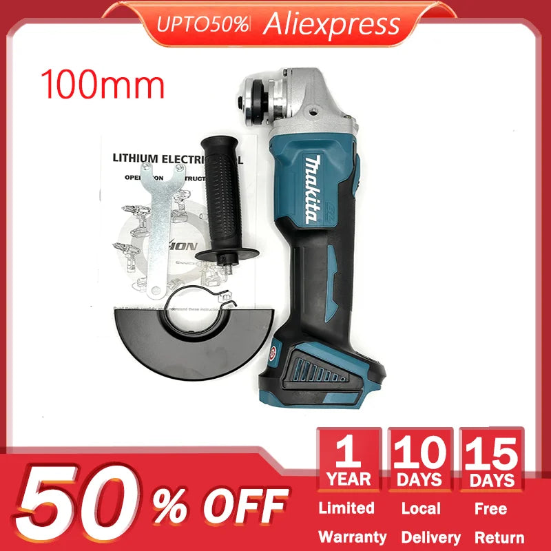 Makita 18V 100mm Brushless 404 Lithium Ion Cutting Rechargeable Angle Grinder 180°Rotary Polisher Power Tool Cutting Power Tools