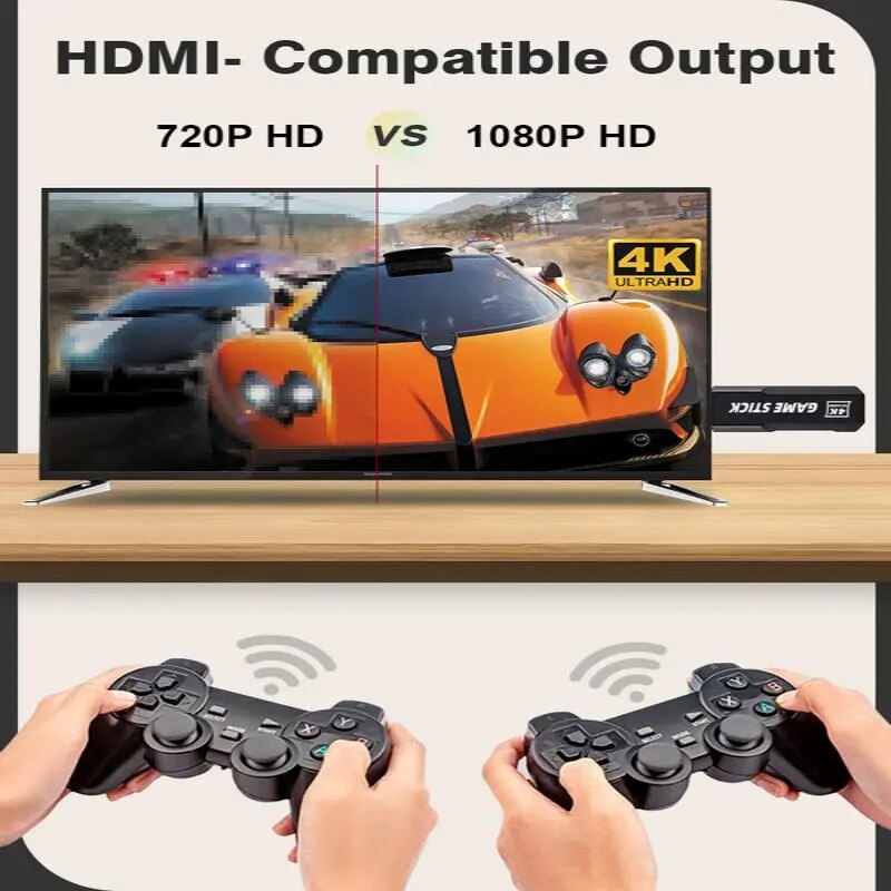 DATA FROG GD10 Game Stick 4K HD Video Game Console Double Wireless 2.4G Controller Retro Console 128G 40000 Games For TV GBA Boy