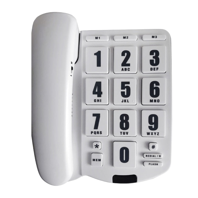 Fixed Landline Phone Big Button Amplified Home Phone with  Ringer Desk Telephone for Elderly and Low  Users