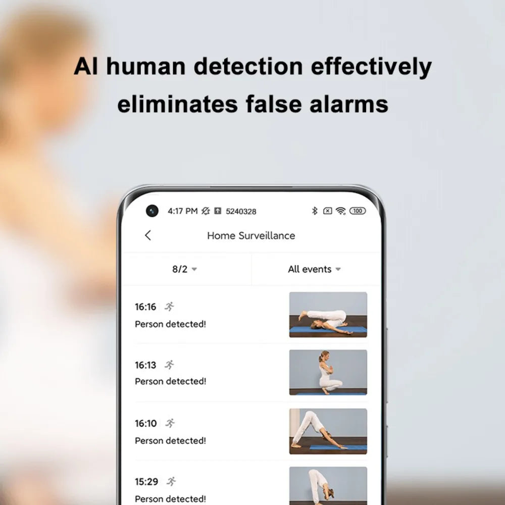ARVIN 360° Smart Home Security Camera PTZ 2K Baby Monitor 1296x2304P AI Panoramic Camera HD Night Vision Webcam Work TUYA Smart