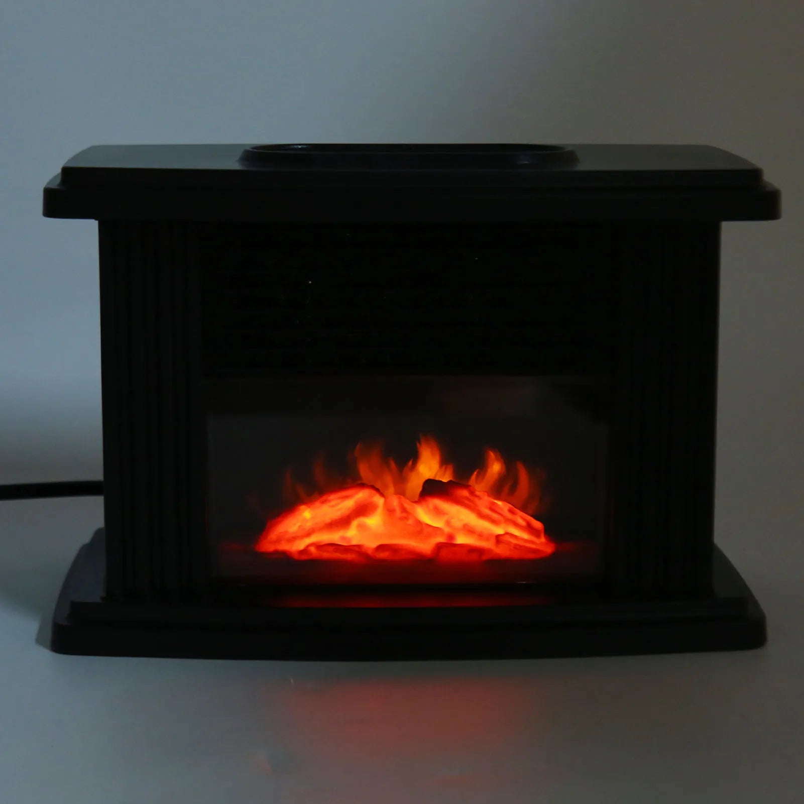 Mini Electric Fireplace Heater Simulated Flame Quiet Operation Portable Heating Air Warmer Fan Space Heater with Remote Control