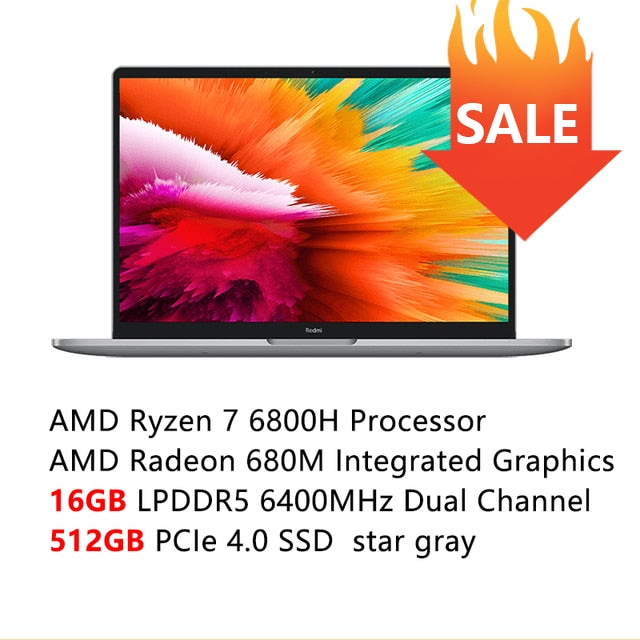 Xiaomi RedmiBook Laptop Pro 14 2022 Ryzen R7-6800H/R5-6600H AMD Radeon 680M/660M 2.5K 120Hz Screen 14Inch 16GB RAM 512GB/1TB SSD