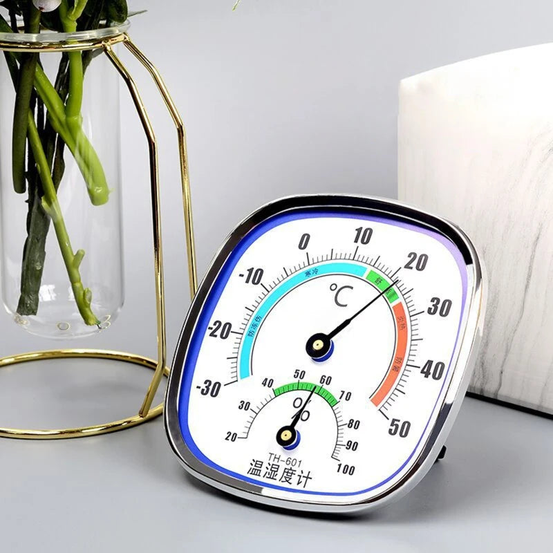 Thermometer and Hygrometer Analog Humidity Gauge Temperature Monitor Indoor Outdoor Wang Hang & Stand NO BATTERY NEEDED